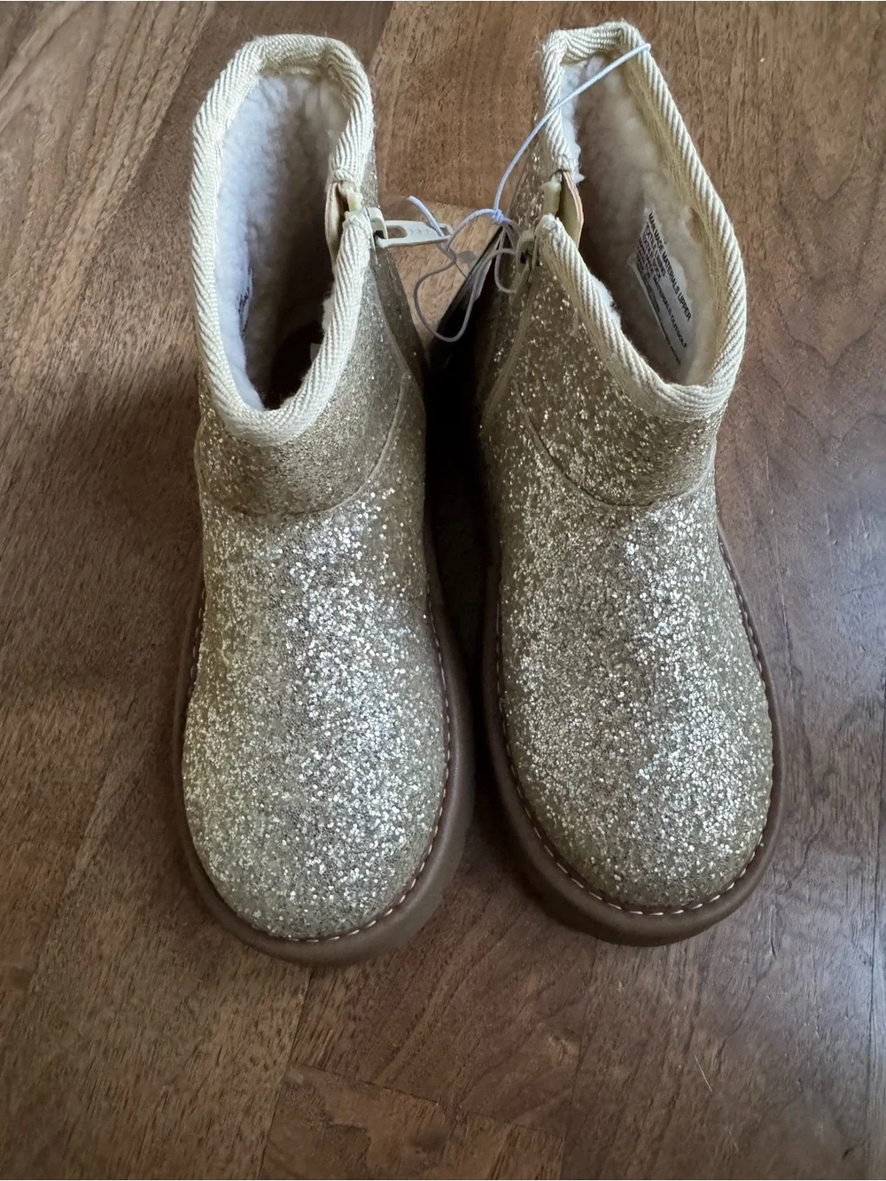 Cat & Jack Girls' Glitter Boot in Gold